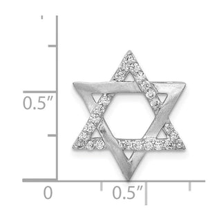 14k White Gold 1/4ctw Diamond Star of David Slide