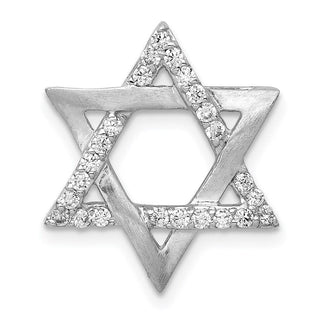 14k White Gold 1/4ctw Diamond Star of David Slide
