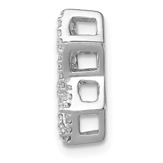 14k White Gold 1/5ctw Diamond Star of David Slide