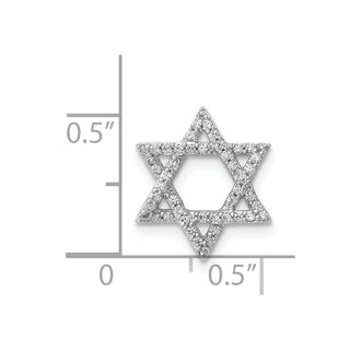 14k White Gold 1/5ctw Diamond Star of David Slide