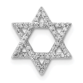 14k White Gold 1/5ctw Diamond Star of David Slide