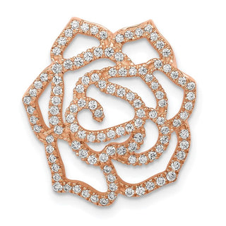 14k Rose Gold Diamond Fancy Flower Slide