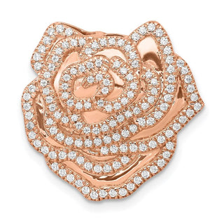 14k Rose Gold 1/2ctw Diamond Fancy Flower Slide