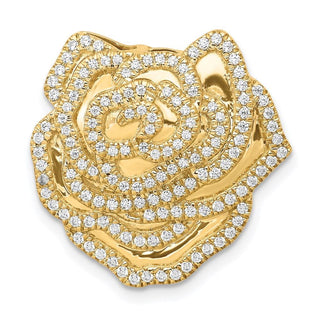 14k Yellow Gold 1/2ctw Diamond Fancy Flower Slide