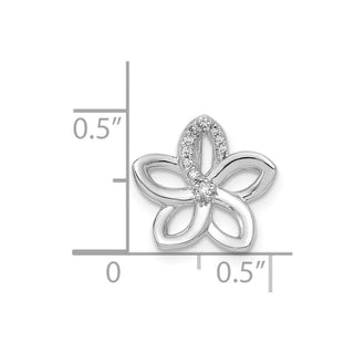 14k White Gold 1/20ctw Diamond Flower Slide PM3977-005-WA