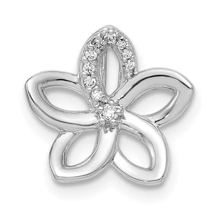 14k White Gold 1/20ctw Diamond Flower Slide PM3977-005-WA