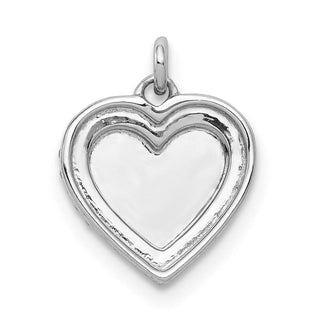 14k White Gold 1/10ctw Diamond Fancy Polished Heart Charm