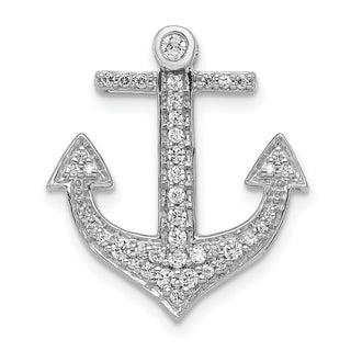 14k White Gold 1/4ctw Diamond Anchor Pendant PM4054-025-WA