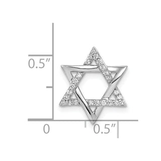 14k White Gold 1/8ctw Diamond Star of David Slide PM4065-012-WA