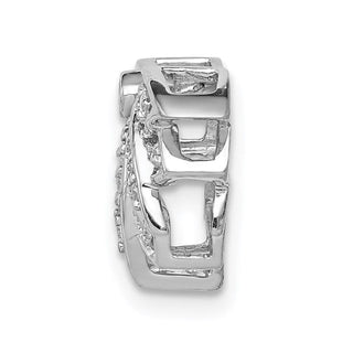 14k White Gold 1/5ctw Diamond Lotus Flower Slide