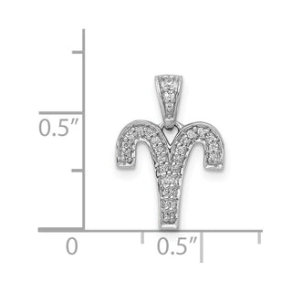 14k White Gold Diamond Aries Pendant
