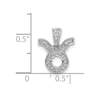14k White Gold Diamond Taurus Pendant