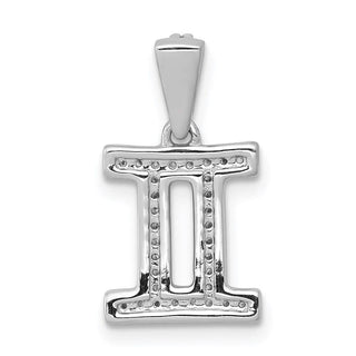14k White Gold Diamond Gemini Pendant