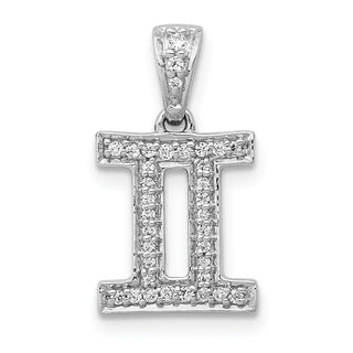 14k White Gold Diamond Gemini Pendant