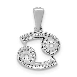 14k White Gold Diamond Cancer Pendant