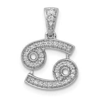 14k White Gold Diamond Cancer Pendant
