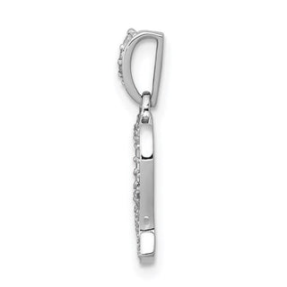14k White Gold Diamond Leo Pendant