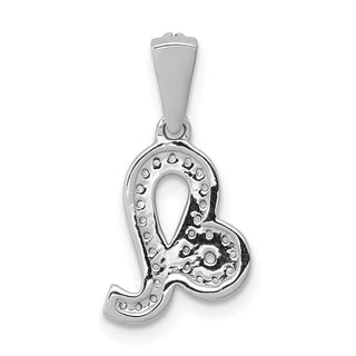 14k White Gold Diamond Leo Pendant