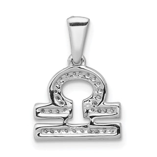 14k White Gold Diamond Libra Pendant