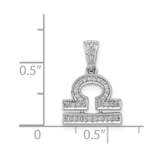 14k White Gold Diamond Libra Pendant