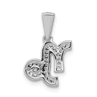 14k White Gold Diamond Capricorn Pendant