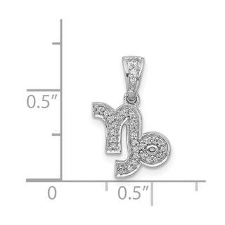 14k White Gold Diamond Capricorn Pendant