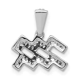 14k White Gold Diamond Aquarius Pendant