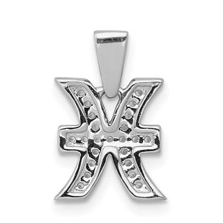 14k White Gold Diamond Pisces Pendant