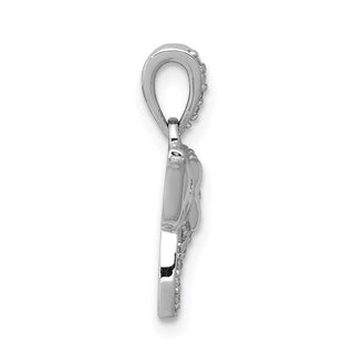14K White Gold Diamond Elephant Pendant