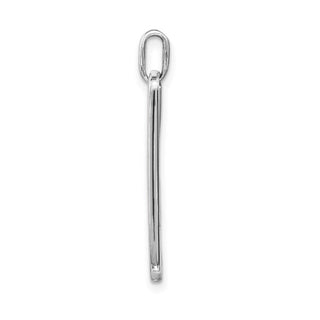 14k White Gold Polished Live Love Adopt Paw Dag Tag Charm
