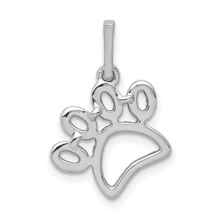 14k White Gold 1/4ctw Diamond Paw Print Pendant