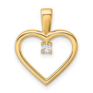 14K Yellow Gold AA .05ctw Diamond Heart Pendant PM4816-005-YA