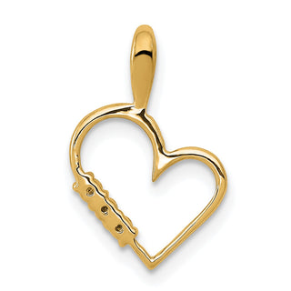 14k Yellow Gold 1/20ctw Diamond Heart Pendant