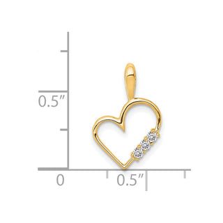 14k Yellow Gold 1/20ctw Diamond Heart Pendant
