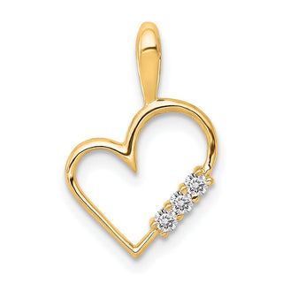 14k Yellow Gold 1/20ctw Diamond Heart Pendant