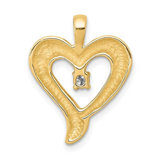 14k Yellow Gold Diamond Heart Pendant PM4831-007-YA