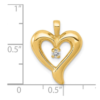14k Yellow Gold Diamond Heart Pendant PM4831-007-YA