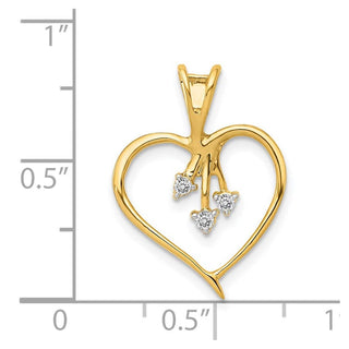 14k Yellow Gold Diamond Heart Pendant PM4832-005-YA