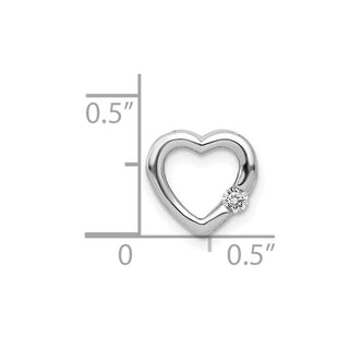 14k White Gold 1/20ctw Diamond Heart Slide PM4839-005-WA