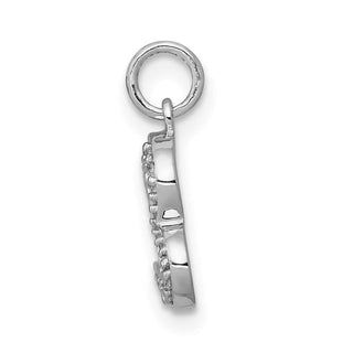 14k White Gold 1/20ctw Diamond Curved Heart Charm