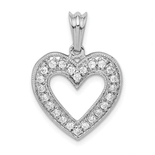 14k White Gold 1/3ctw Diamond Heart Pendant