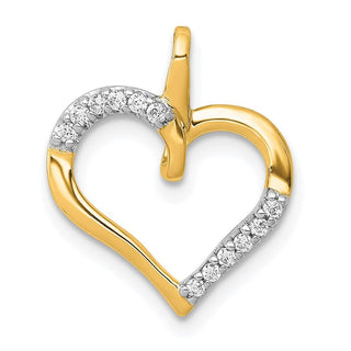 14k Yellow Gold 1/15ctw Diamond Heart Charm