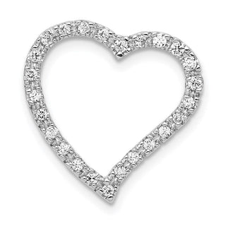 14k White Gold 1/5ctw Diamond Curved Heart Slide