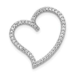 14k White Gold 1/4ctw Diamond Heart Slide