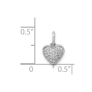 14k White Gold 1/10ctw Diamond Heart Charm PM4872-010-WA