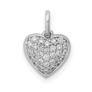 14k White Gold 1/5ctw Diamond Heart Charm