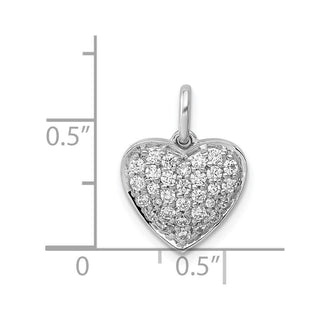 14k White Gold 1/2ctw Diamond Heart Charm PM4876-050-WA