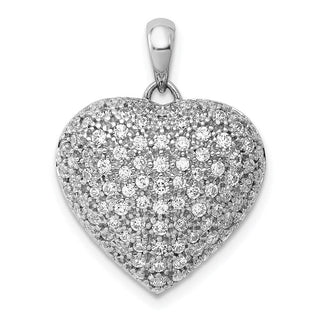 14k White Gold 1ctw Diamond Fancy Heart Pendant
