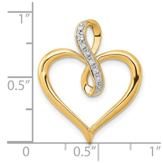 10K Yellow Gold 1/20ctw Diamond Heart and Infinity Pendant