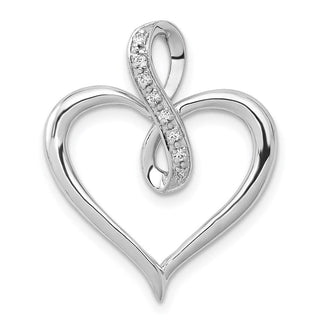 14k White Gold 1/20ctw Diamond Heart and Infinity Pendant